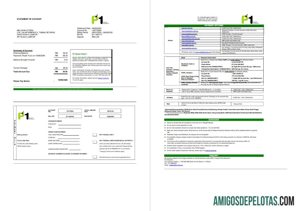 Malaysia Packet 1 Network Bank St 3 Pages modelo
